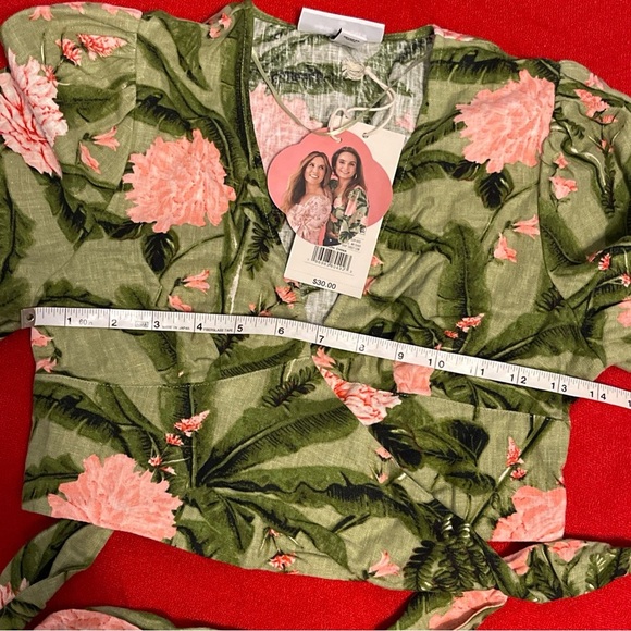 Agua bendita x target women XXS peony print tie wrap top - Picture 7 of 8